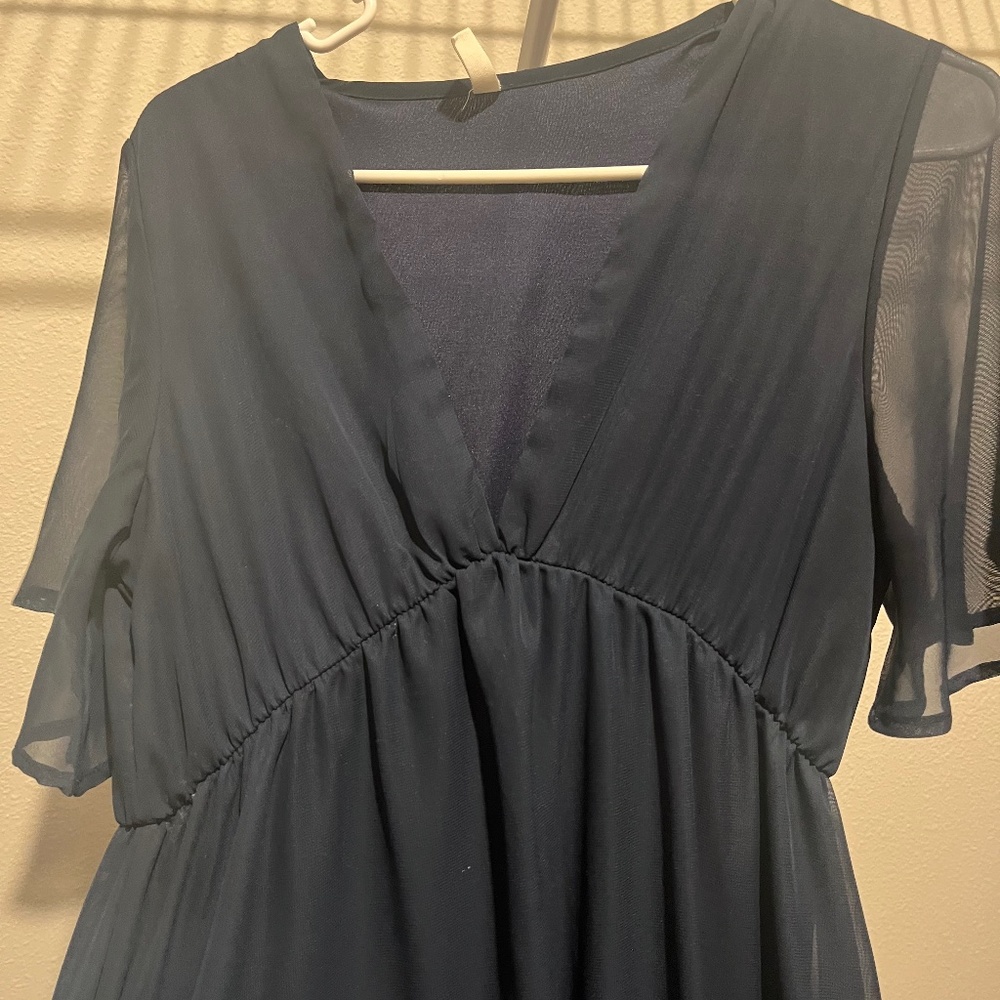 Pink Blush Blue Maxi Dress